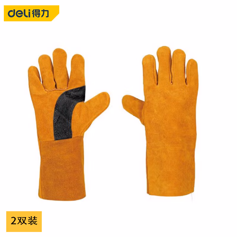 DELI/得力 deli得力DL-T1直指焊接手套350mm(橙)(双) DL-T1