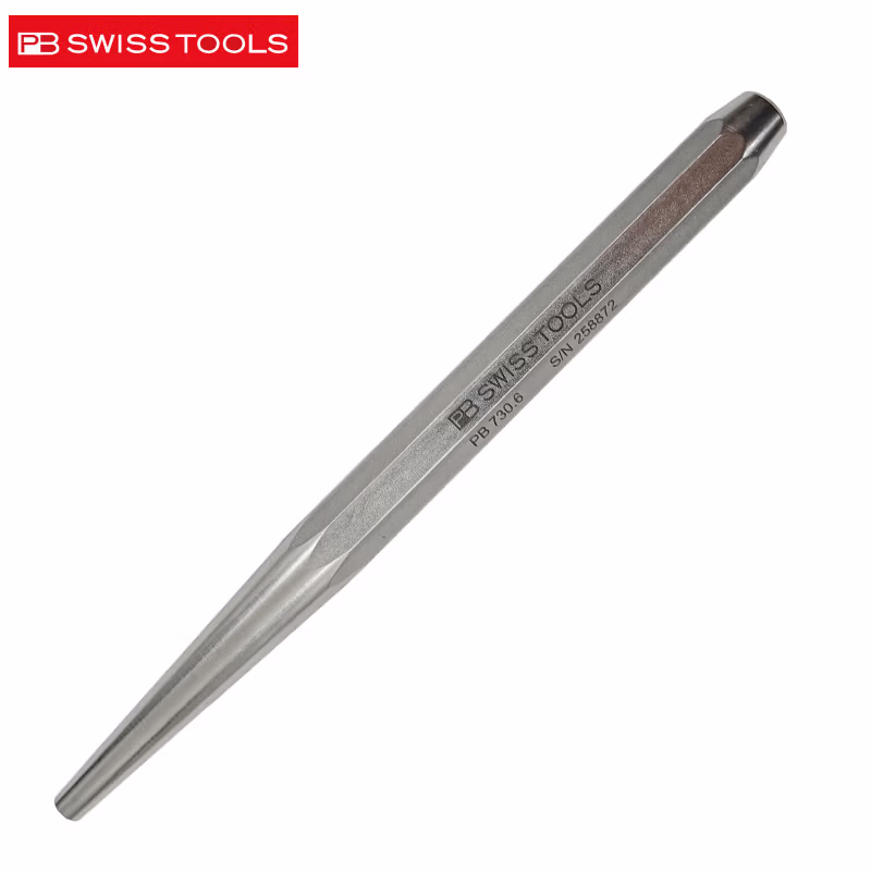 PB SWISS TOOLS/ 瑞铂 八棱柄平头尖锥型冲头6.0 PB 730.6