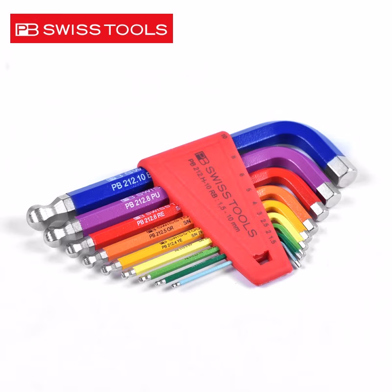 PB SWISS TOOLS/ 瑞铂 彩色球头加长内六角9件套 PB 212.LH-10 RB