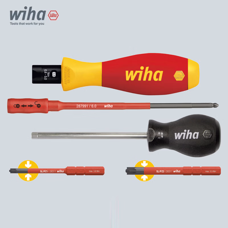 WIHA/威汉 TorqueVario-S电工绝缘可调式扭力螺丝刀5件套 38074