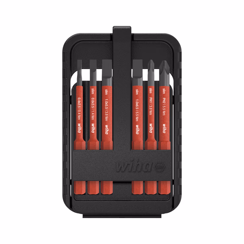 WIHA/威汉 slimBit电工绝缘细杆批头6件套 43159