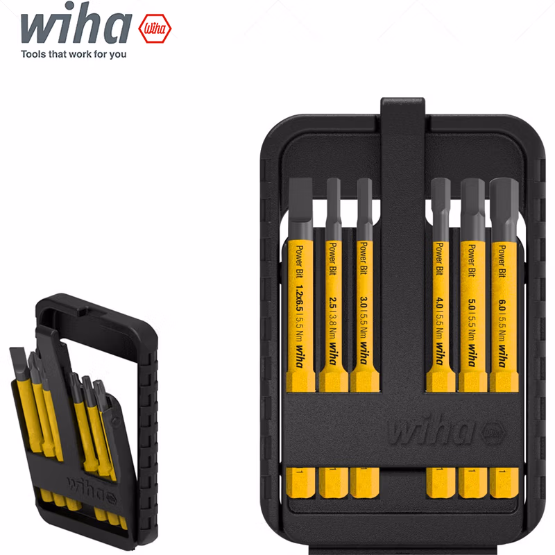 WIHA/威汉 slimBit黄色绝缘细杆批头6件套 44107