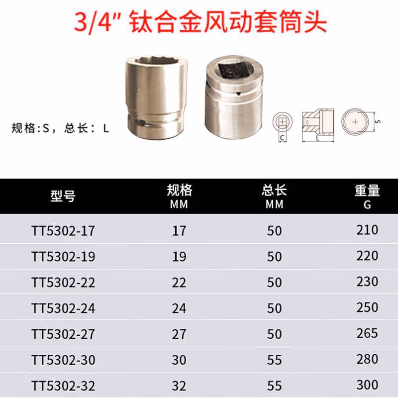 WEDO/维度 钛合金套筒头（3/4