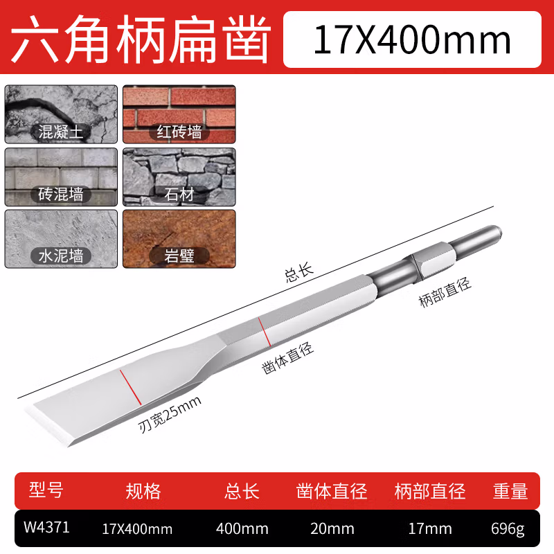 WYNNS/威力狮 wynns 电动钢凿 六角 扁 17X400X25MM W4371