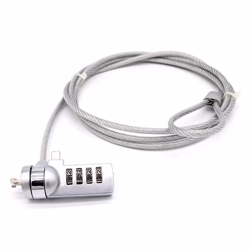 海斯迪克四位数字密码锁 直径3.5mm 长度1.5m 钢丝绳防盗安全通用手提商务本笔记本锁HKsq-389