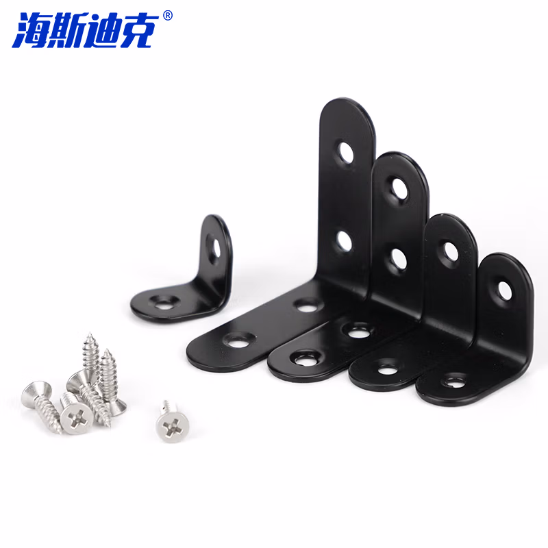 海斯迪克黑色不锈钢角码90度直角角码（配螺丝）HKsq-476 L型20×20×2mm