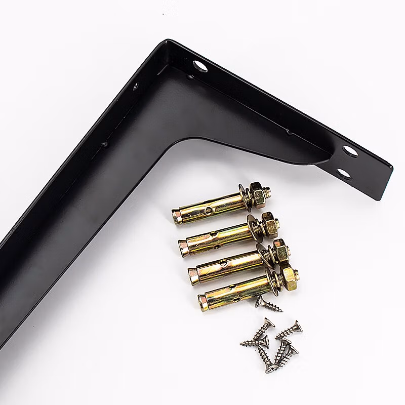 海斯迪克HKYC-39 加厚三角支架 加宽三角冷轧钢固定支架 层板托托架（1个） 黑色18寸 配螺丝