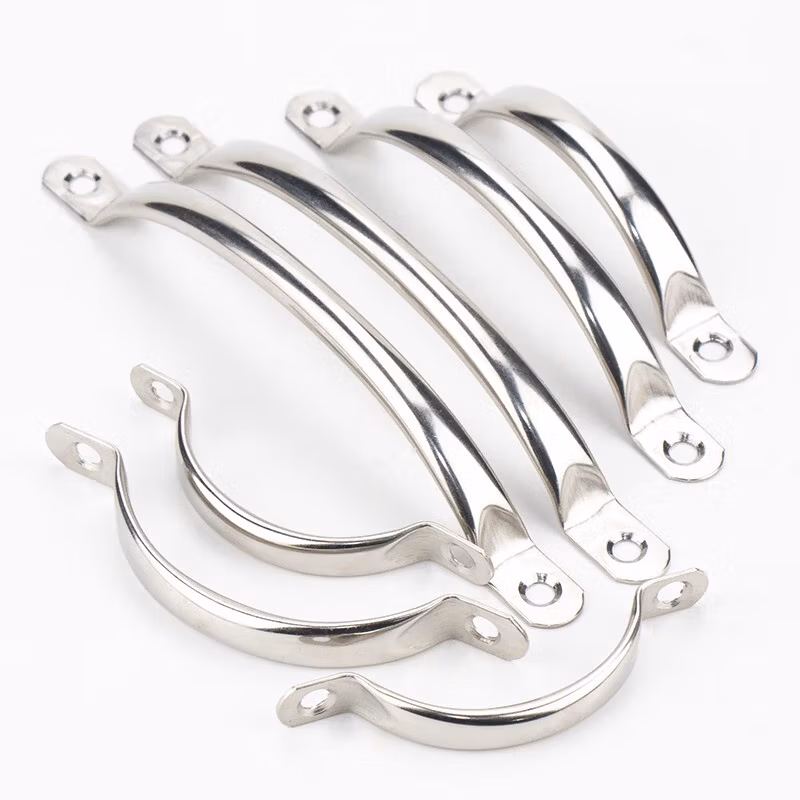 海斯迪克HKSY-94 不锈钢拉手 明装抽屉拉手提手 橱柜衣柜门弧形大門铁皮把手 4号145mm