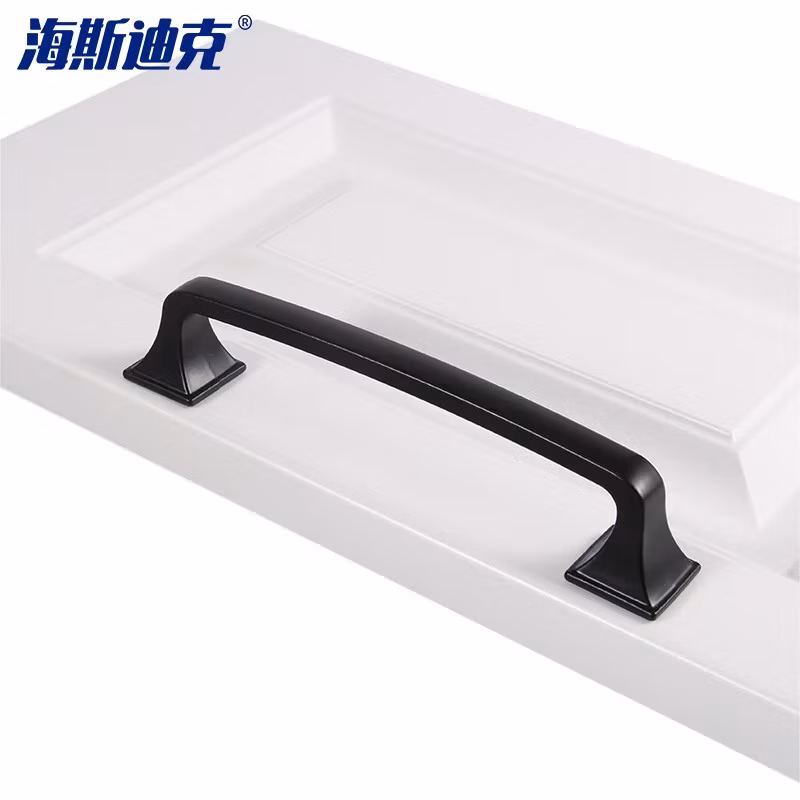 海斯迪克HKSY-84 黑色美式锌合金拉手 现代简约抽屉拉手 实心橱柜衣柜门把手 988-96mm【2个】