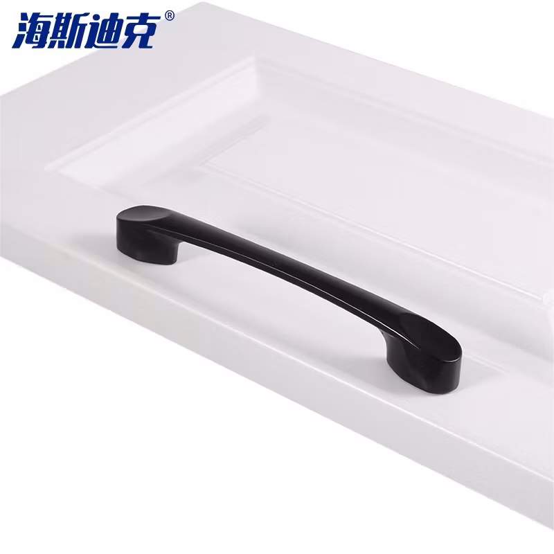 海斯迪克HKSY-84 黑色美式锌合金拉手 现代简约抽屉拉手 实心橱柜衣柜门把手 1740-96mm【2个】