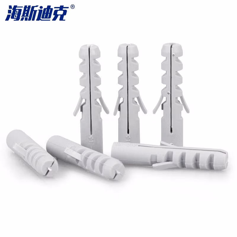 海斯迪克HKSY-122 鲨鱼头塑料胀塞 单管尼龙膨胀管 单翅鱼形胀管灰色锚栓 10*50mm 200个