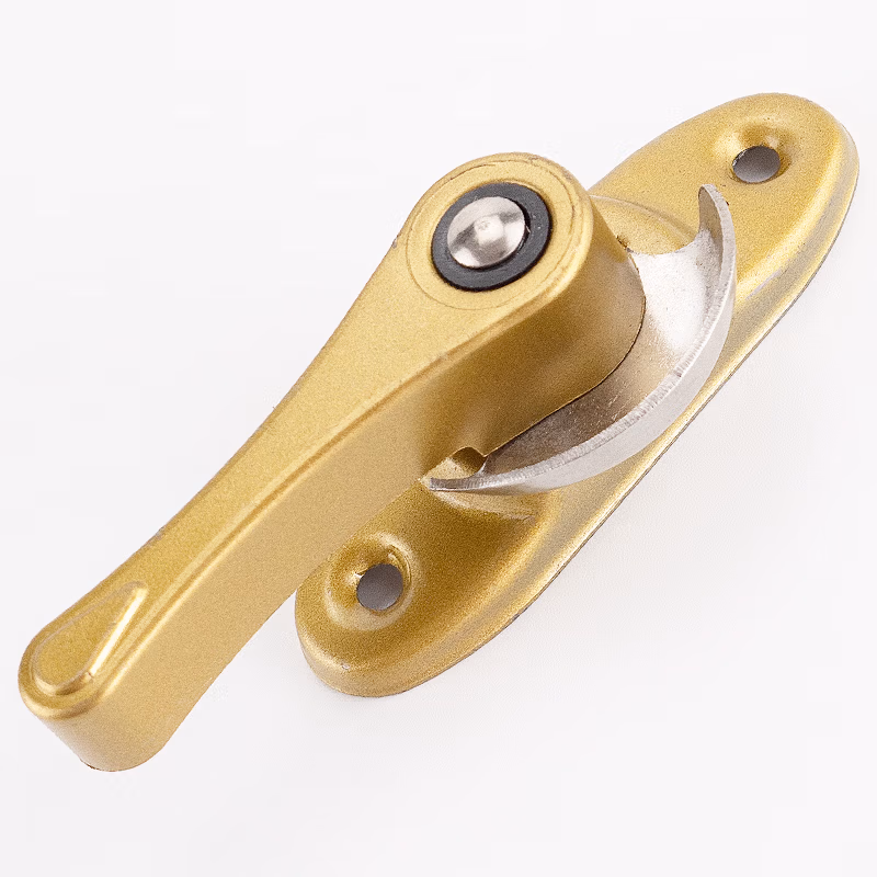 海斯迪克HKsq-78 窗户锁扣 万向月牙锁 移门锁扣 玻璃窗锁扣 儿童安全防护锁 配勾配螺丝 金色万向