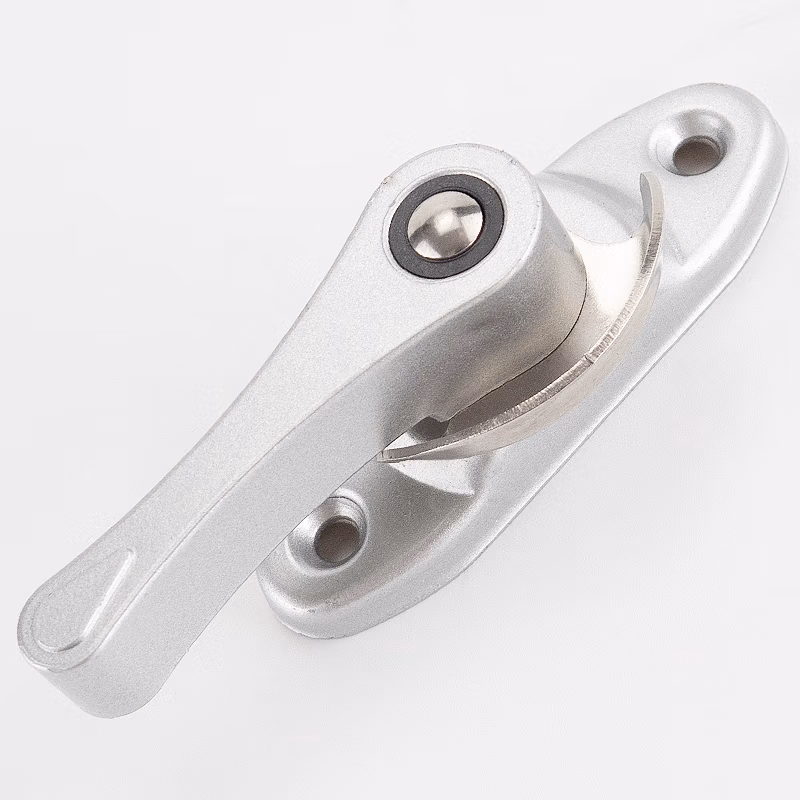 海斯迪克HKsq-78 窗户锁扣 万向月牙锁 移门锁扣 玻璃窗锁扣 儿童安全防护锁 配勾配螺丝 银色万向