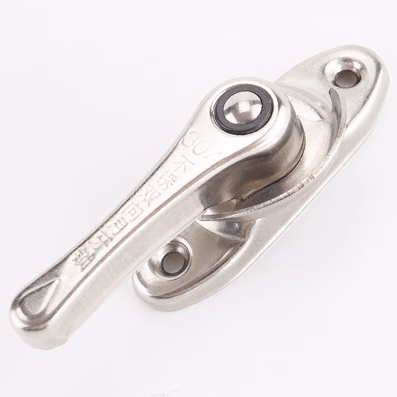 海斯迪克HKsq-78 窗户锁扣 万向月牙锁 移门锁扣 玻璃窗锁扣 儿童安全防护锁 配勾配螺丝 不锈钢万向