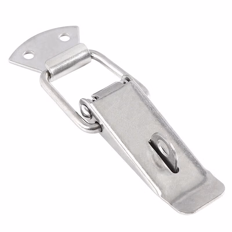 HYSTIC/海斯迪克 HKsq-213 不锈钢门鼻子锁扣 防盗门栓挂锁鸭嘴弹簧搭扣 工具箱柜子门锁金属锁扣 中号带锁扣