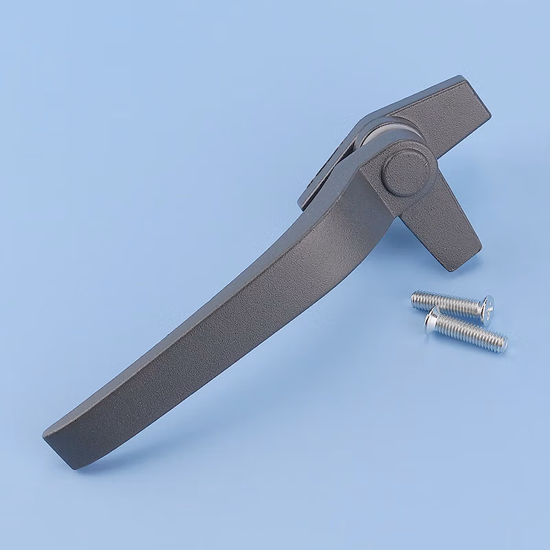HYSTIC/海斯迪克 HKsq-150 窗户把手 38型锌合金单点平开窗执手 外开窗户7字窗锁 幕墙上悬窗拉手 深灰色左执手