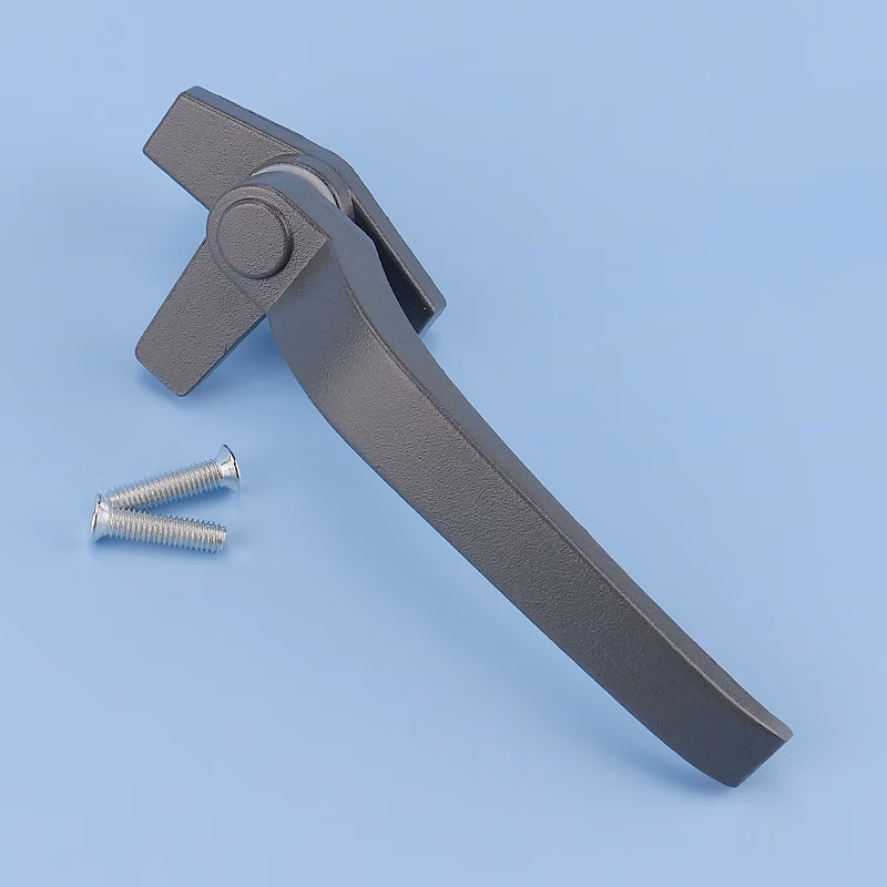 HYSTIC/海斯迪克 HKsq-150 窗户把手 38型锌合金单点平开窗执手 外开窗户7字窗锁 幕墙上悬窗拉手 深灰色右执手