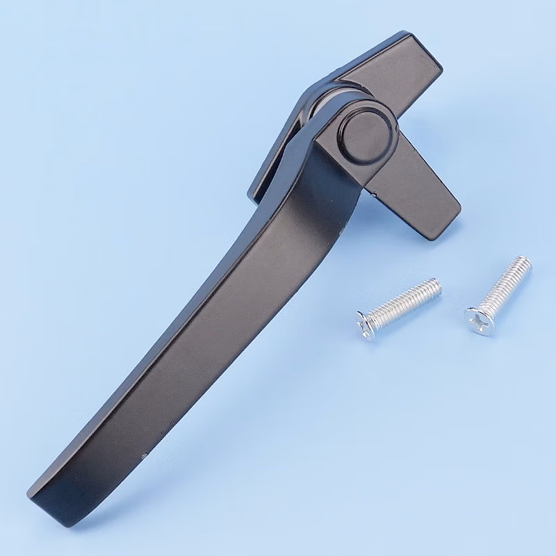 HYSTIC/海斯迪克 HKsq-150 窗户把手 38型锌合金单点平开窗执手 外开窗户7字窗锁 幕墙上悬窗拉手 黑色左执手