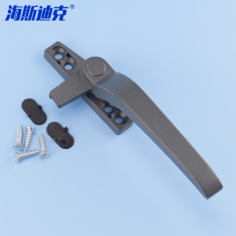 HYSTIC/海斯迪克 HKsq-149 窗户把手 50型锌合金单点平开窗执手 外开窗户7字窗锁 幕墙上悬窗拉手 深灰色右执手