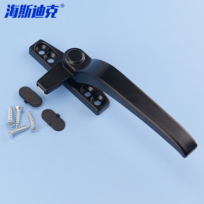 HYSTIC/海斯迪克 HKsq-149 窗户把手 50型锌合金单点平开窗执手 外开窗户7字窗锁 幕墙上悬窗拉手 黑色右执手
