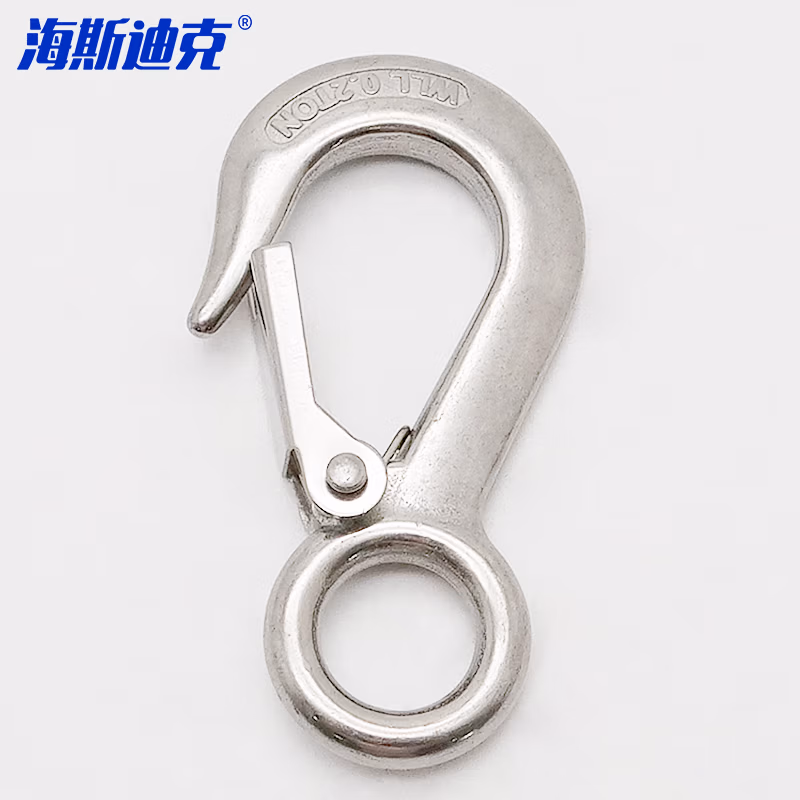 HYSTIC/海斯迪克 HKsq-14 304不锈钢大眼货钩 起重吊钩 防脱羊角滑钩 119mm