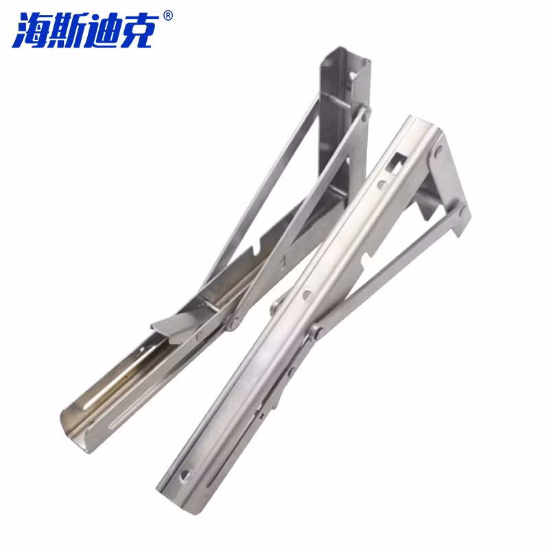 HYSTIC/海斯迪克 HKDP-71 不锈钢加厚折叠支架 弹簧活动三角托架 不锈钢16寸 2个/包