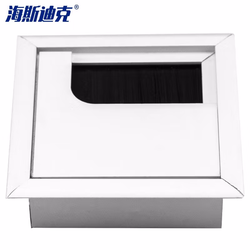 HYSTIC/海斯迪克 HKDP-35 办公桌铝合金带毛刷穿线盒线孔盖 80mm*80mm