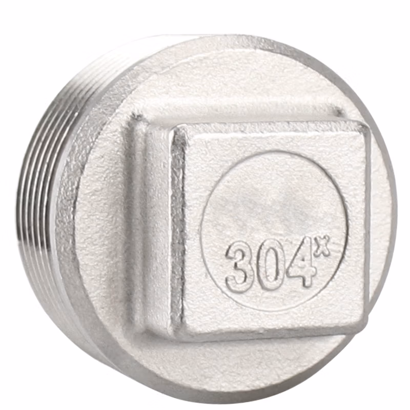 HYSTIC/海斯迪克 304不锈钢外丝堵头 四角塞头四方外丝管堵丝扣 水暖塞头闷头水管封头HKsq-309 DN20-3/4