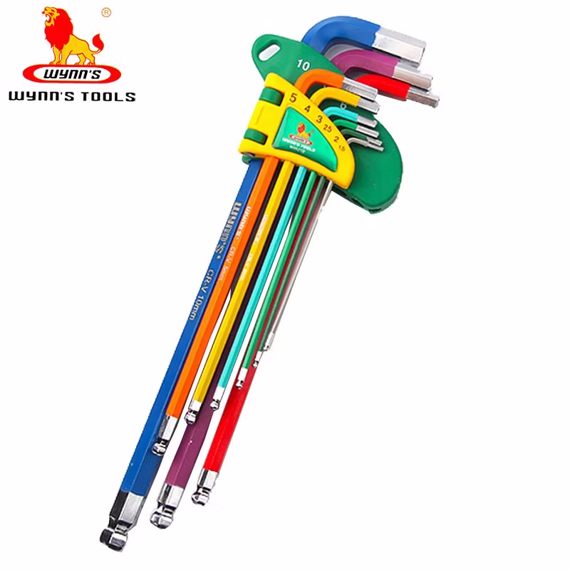 WYNNS/威力狮 内六角 公制加长 9件套 彩色 S2 W9921A