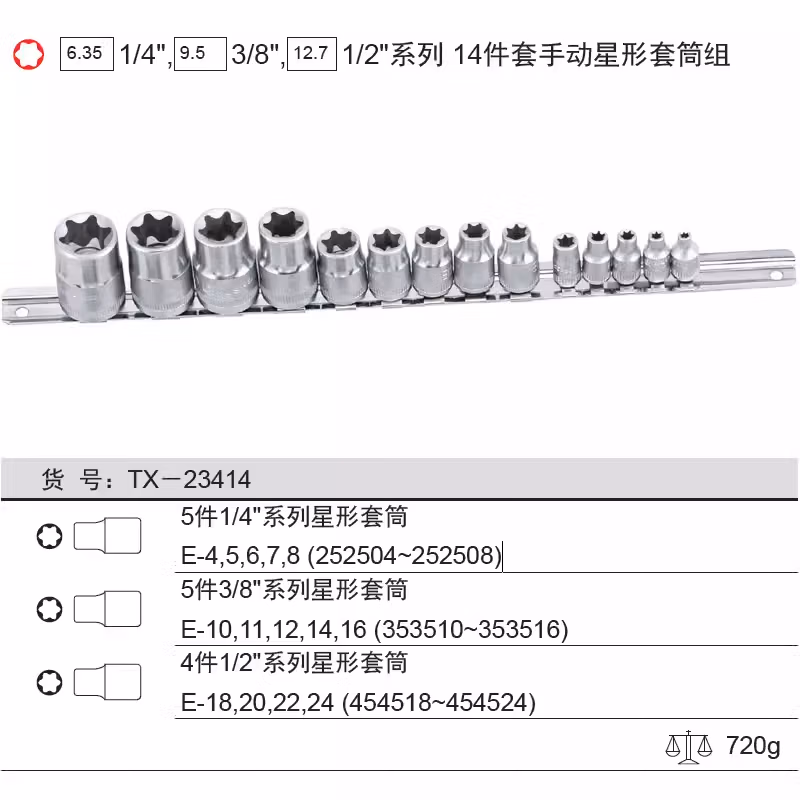 GENIUS/天赋 星形套筒组（14件套） TX-23414
