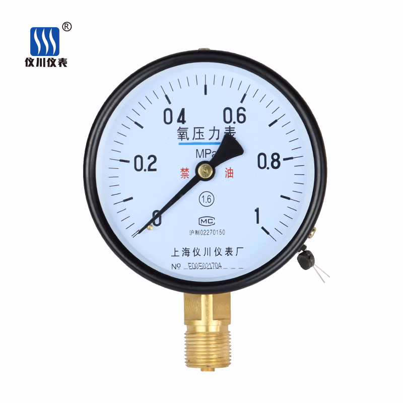 SYJT/上仪 禁油压力表 YO-1000-4.0MPa,M20*1.5 径向不带边,碳钢+铜