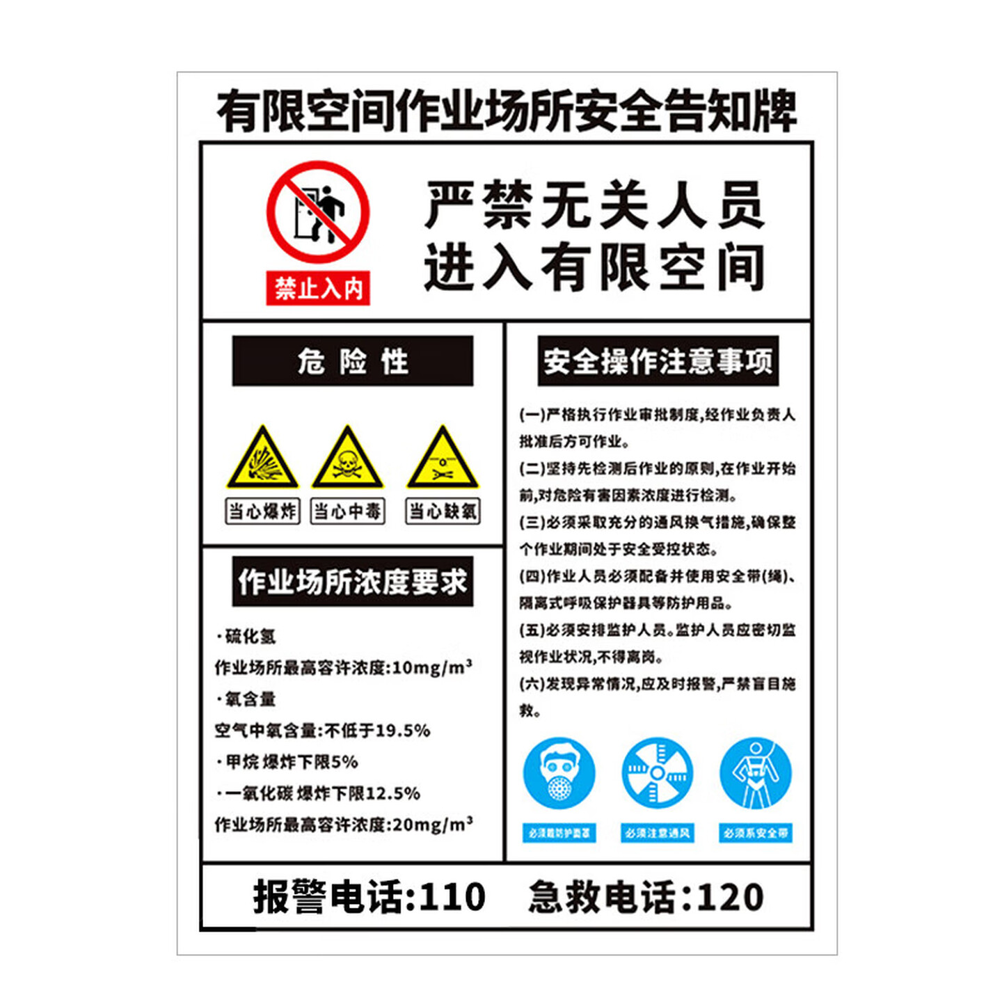 海斯迪克 gnjz-7440 pvc塑料板 当心注意工作场所车间提示标识牌30*40cm 严禁无关人员进入有限空间