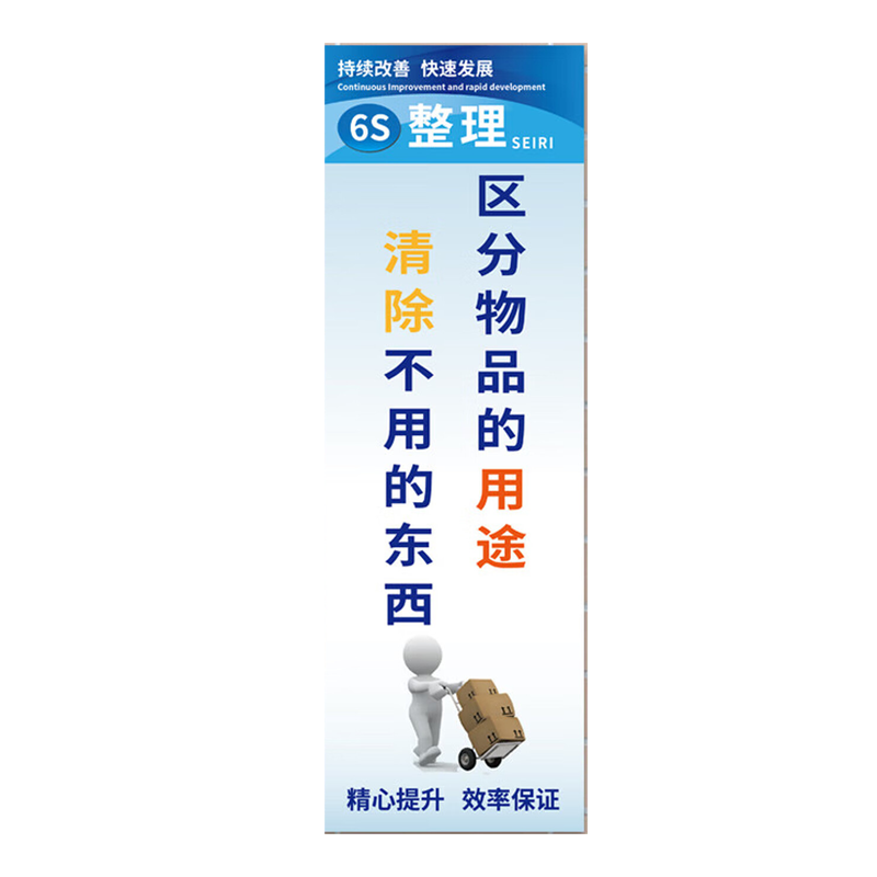 海斯迪克 gnxy-464 6S管理标识牌 安全生产管理标语工厂车间公司安全标识牌kt板 6S整理40*120cm