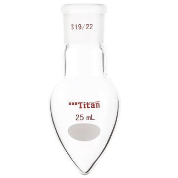 Titan/泰坦 厚壁鸡心磨口烧瓶，高强度，磨口：19/22，25ml，脖加长15mm 特优级 爆款，TF329225L，1个 TF329225L