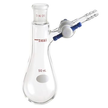 Titan/泰坦 反应茄瓶，磨口：14/20，50ml，四氟节门 特优级，TF901450，1个 TF901450