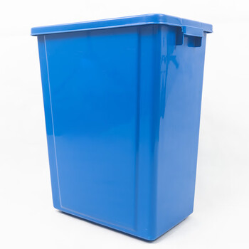 海斯迪克 gnjz-1275 塑料长方形垃圾桶 环保户外翻盖垃圾桶 可定制上海分类垃圾桶 20L无盖 蓝色