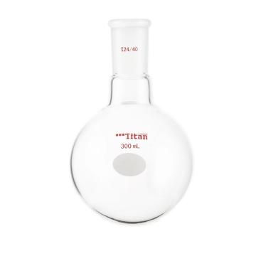 Titan/泰坦 单颈圆底球瓶，厚壁高强度，磨口：24/40，300ml 特优级，TF304300，1个 TF304300