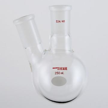 Titan/泰坦 厚壁斜两口瓶，高强度，中间磨口：24/40，侧磨口：24/40，250ml 特优级，TF414250，个/，1个 TF414250