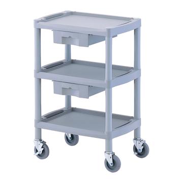 ASONE/亚速旺 实验室仪器设备配套移动车(3层),全塑料材质,防磕碰,带抽屉2个,Y101K 1台,8-8719-01 8-8719-01