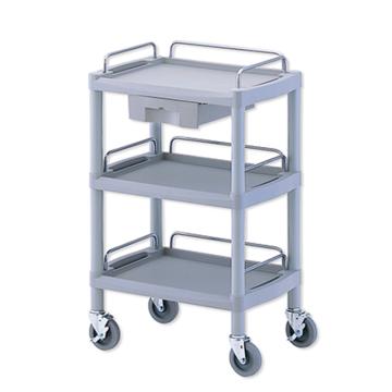ASONE/亚速旺 实验室仪器设备配套移动车(3层),全塑料材质,防磕碰,带抽屉1个和护栏,Y101H 1台,8-8723-01 8-8723-01