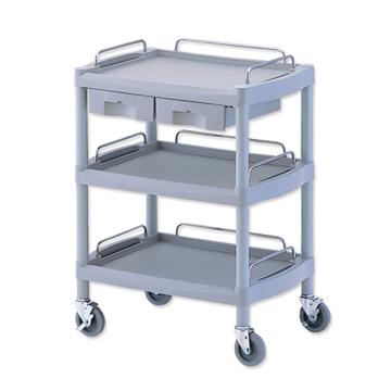 ASONE/亚速旺 实验室仪器设备配套移动车(3层),全塑料材质,防磕碰,带抽屉1个和护栏,Y201H 1台,8-8723-02 8-8723-02