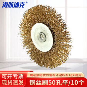 海斯迪克 HKXJ-2 不锈钢带柄笔型除锈钢丝刷子 电钻刷头打磨头抛光清洁钢丝刷 直径50孔平（10个）