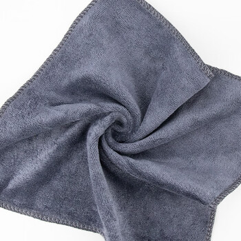 海斯迪克 HKY-190 超细纤维方巾 擦车毛巾 柔软吸水抹手巾 灰色10条