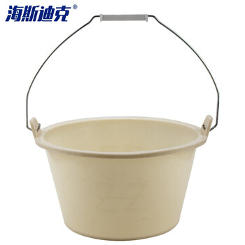 海斯迪克 HKyt-6 泥工瓦工小灰桶 建筑工地用牛筋桶泥灰塑料桶 加厚水泥桶 15cm经济款白色带手提