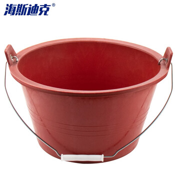 海斯迪克 HKyt-6 泥工瓦工小灰桶 建筑工地用牛筋桶泥灰塑料桶 加厚水泥桶 15.5cm常规款红色带手提