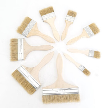 海斯迪克 HKZX-3 木柄油漆刷 清洁毛刷刷墙工具扫灰猪毛刷烧烤刷船用刷 加厚3寸(10把)