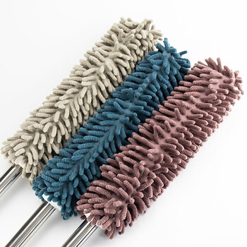 海斯迪克 HZL-36 雪尼尔除尘掸 可伸缩除尘掸汽车扫灰清洁工具 卡其色