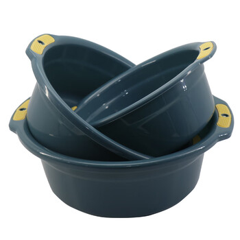 海斯迪克 HKZX-34 塑料盆套装加厚洗脸盆洗漱洗衣洗菜盆水盆深蓝色三件套(小中大）