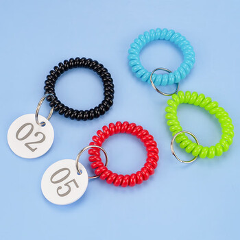 海斯迪克 HKL-221 亚克力数字号码牌 定制寄存牌手圈桑拿手牌 单面数字牌+铁环+手圈