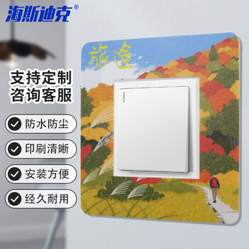 海斯迪克 HKT-73 瓷白亚克力开关装饰贴  插座保护套定制 开关墙贴保护套   带背胶 16*16常规款任选四只